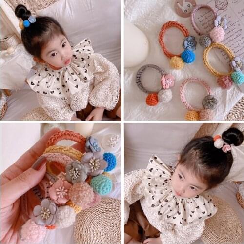 New Girls Colors Plush Tie Elastic Hair Bands Ponytail Holder Sweet Soft Scrunchies Rubber Bands Female Hair Accessories