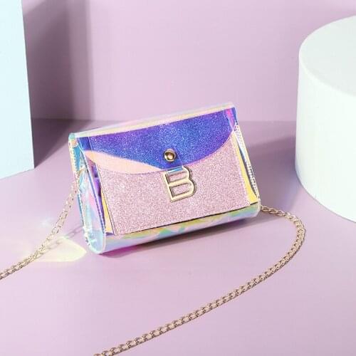 Luxury Designer Women Shoulder Bags 2021 New Laser B Buckle Chain Small Square Bag PVC Mobile Phone Coin Purse Messenger Bag