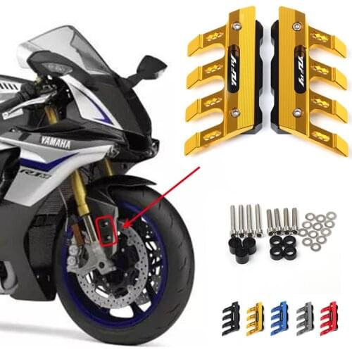 With Logo For Yamaha YZF-R1 yzf r1 Motorcycle CNC Accessories Mudguard Side Protection Block Front Fender Anti-Fall Slider