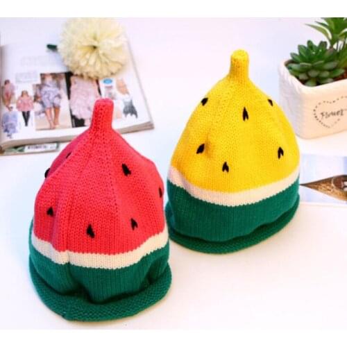Lovely Watermelon Knitted Hats Beanie Cap Winter Knitting Woolen Hat Toddler Children Kids Baby Boys Girls Crochet Cap Beanies