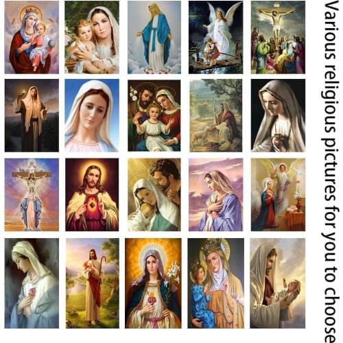 Rhinestone Painting Diy Diamond Painting Religious Figures 5D Cross Stitch Pattern Diamond Embroidery Crystal Wall Decoration