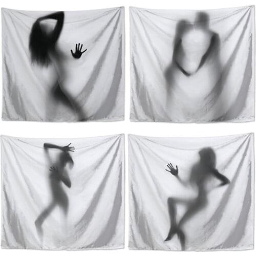 Hazy silhouette printing tapestry Banner flag Poster wall art hanging cloth sofa towel home hanging painting decoration