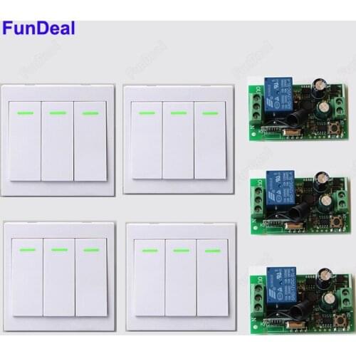 Smart Home Light Lamp LED Strips 433MHz Wireless 1CH Relay Remote Switch + 86 Wall Panel Remote Transmitter Sticky Remote TX RX