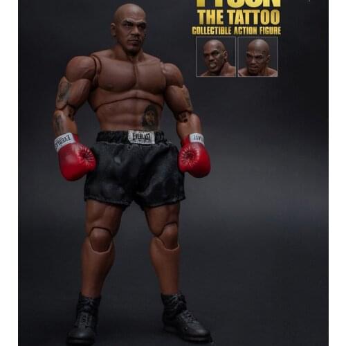 In Stock 1/12 Scale Full Set MIKE TYSON Tattoo Version with Three Heads Sculpts World Heavyweight Champion Action Figure Model