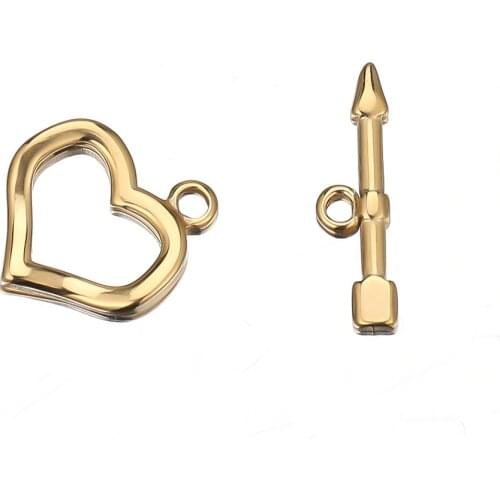 4 Sets Stainless Steel OT Clasp Toggle Clasps for DIY Jewelry Making Heart Necklaces Connectors Crafts Bracelet Accessories