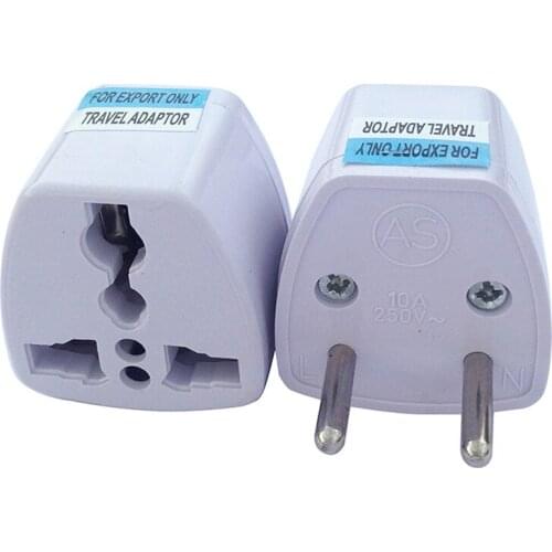 10pcs White 10A 250V International Travel Universal Adapter AC Electrical wall Plug For UK/US/EU/AU to EU Socket Converter