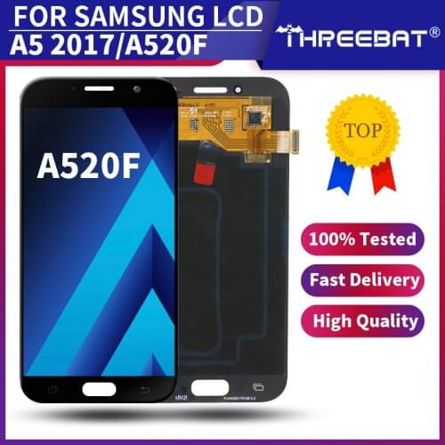 100% Tested 5.2" SUPER AMOLED for SAMSUNG Galaxy A5 2017 Display Touch Screen Digitizer A520 A520F SM-A520F Replacement Parts