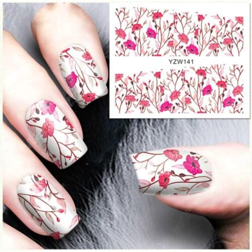 2 Sheets Rose Flowers 3d Nail Stickers Charms Nail Art Water Decal Sketch Pattern Design Diy Japan Minimalism Blossom Decoration