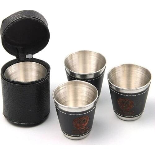 4PCS Portable Stainless Steel Wine Glasses Reusable Small Liquor Glass Indoor Outdoor Travel Tea Cup Milk Juice Mug Water Cup