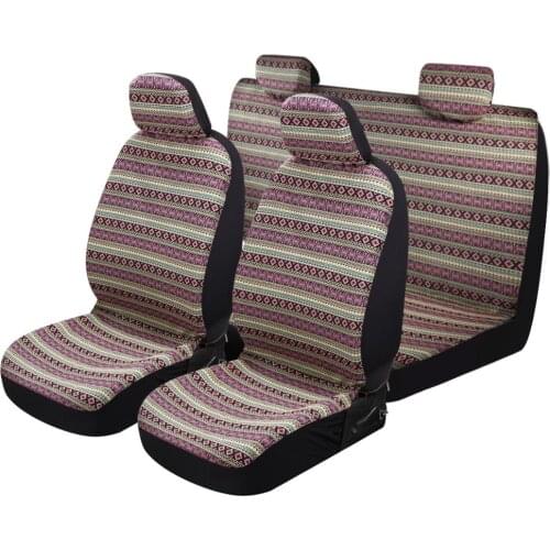 Baja Blanket Car Seat Covers Lux Boho Designs Universal Size Fit for Most Cars SUVs Trucks Vans Woven Fabric Full Set Pack 8pcs