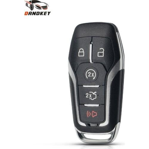 Dandkey Smart Remote Key Case 5 Buttons Replacement For Ford Mustang Edge Explorer Fusion Mondeo Kuka Car Key Shell Uncut Blade