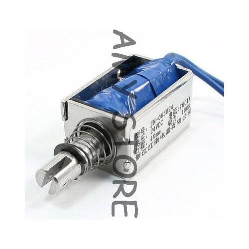 DC24V 700mA Spring Load Linear Motion Solenoid Electromagnet 10mm 100g
