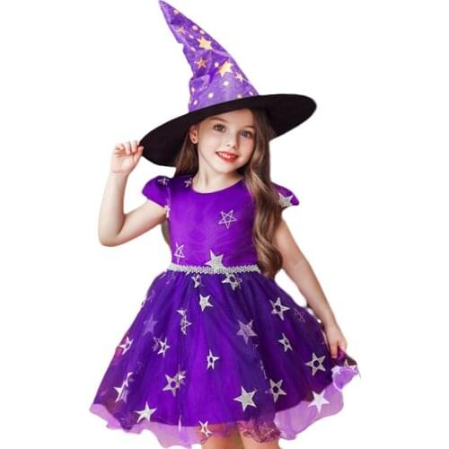New Girls Halloween Christmas Toddler Kids Dress With Hat Baby Birthday Children Clothing Princess Dress Party Costume Clothes