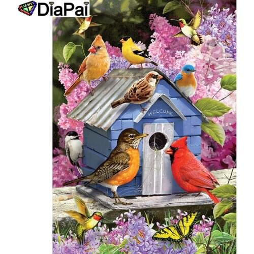 DIAPAI 100% Full Square/Round Drill 5D DIY Diamond Painting "Bird house scenery" Diamond Embroidery Cross Stitch 3D Decor A20248