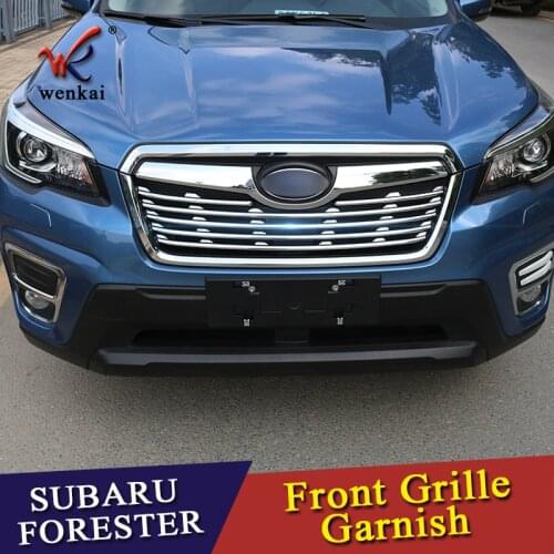 For Subaru Forester SK 2018 2019 ABS Chrome Front Grille Grill Cover Trims Decoration Stickers Car-Styling Accessories 6pcs/set