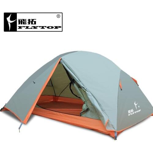 Flytop high grade 2persons aluminum pole double layer double door windproof water proof professional camping tent