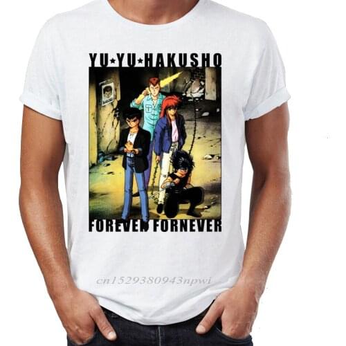 Brand New Men T Shirts 100% Cotton Yu Yu Hakusho Classic Manga Anime Artsy Awesome Artwork Printed O-neck Tee Shirts Oversize