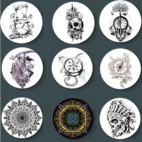 Compass Drawing Art Plate Best Design Decorative Plate Unique Style Wall Plate Pure Handmade Ornaments Wall Display Decoration
