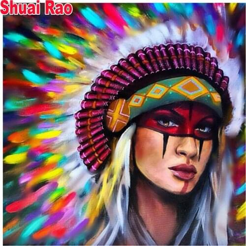 Indian Women 5d Pictures,Diy diamond painting Full Square Round drill,puzzle diamond,Diamond painting Fantasy Colored Girl Art