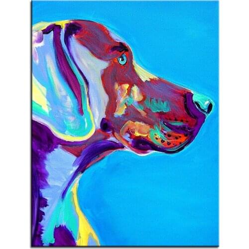 Large size Print Oil Painting weimaraner blue Wall painting Home Decorative Wall Art Picture For Living Room paintng Frame