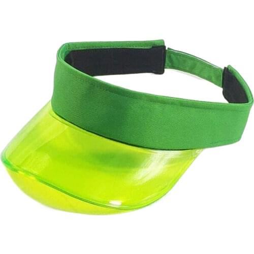 Summer Plastic Visor Cap Tennis Beach Club Sun Visor Hat Women Men Blue Green White Pink Coffe Leopard Black