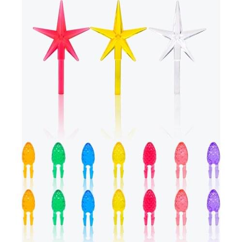 103pcs/153pcs Ceramic Christmas Tree Replacement Bulb Multicolor Strawberry Topper Star Family Party Christmas Decoration