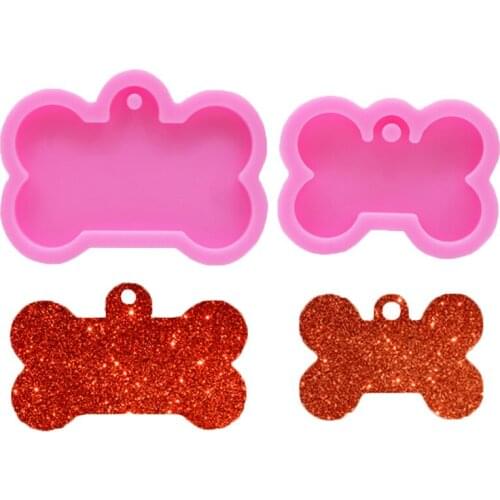 2pcs Dog Bone Shaped Silicone Mold Key Chain Mould DIY Topper Decoration Non-stick Premium Cooker Accessories Baking Pan Ice