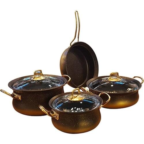 Buckets, Granite Pot Pad 7 Part Gold