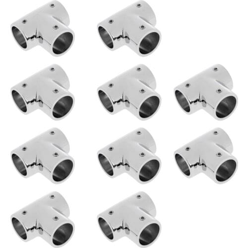 MagiDeal 10 pcs Stainless Steel Bow Boat Hand Rail 90 Degree Tee for 1" Tube