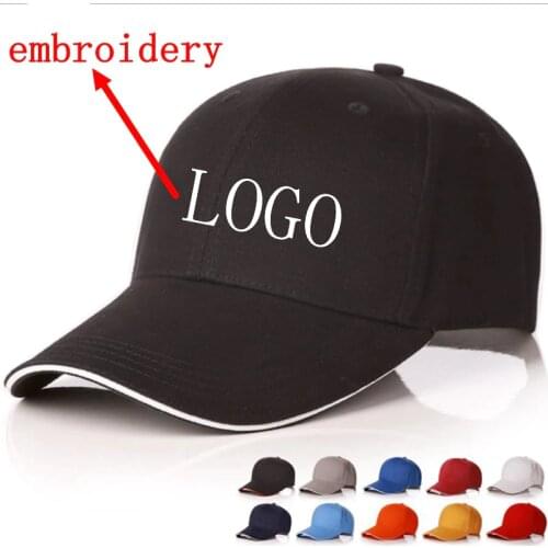 WZCX Fashion 2019 Custom Logo DIY Embroidery Letter Baseball Cap Solid Color Casual Unisex Adjustable Hip Hop Cap Adult Cap