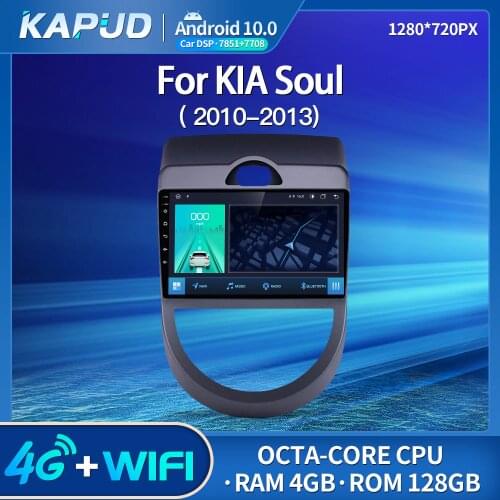 Kapud Android 10.0 Auto Radio 9" Car Multimedia Player Stereo For For Kia Soul AM 2008-2011 GPS Navigation