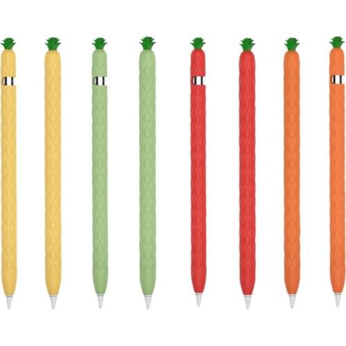 Cute Pineapple Soft Silicone CAP Holder Cover for Apple Pencil 1 2 Accessories Tablet Touch Stylus Pen Protective Anti-scratch