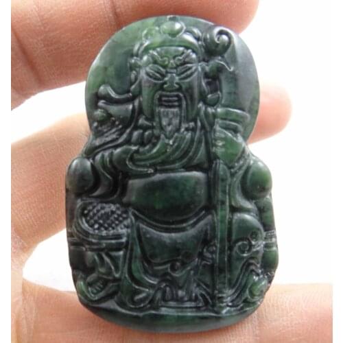 Natural stone Quartz Crystal hand-carved statue of Guan Yu amulet Pendant for diy Jewelry making necklace Accessories