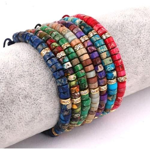 New Fashion High Quality Natural Stone Imperial Stone Bohemia Style Beaded Bracelet For Women Lady