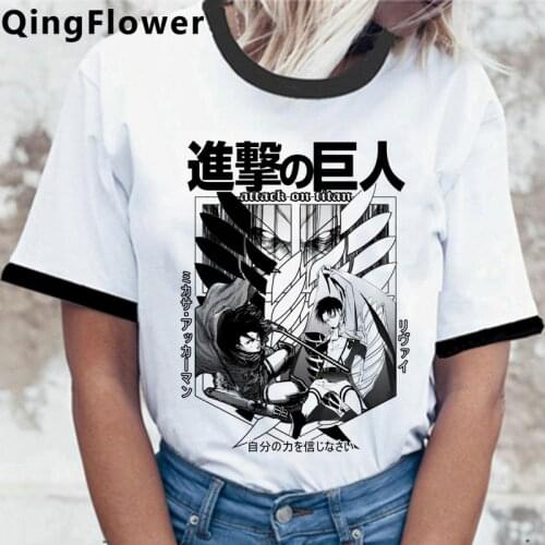 Attack on Titan Shingeki No Kyojin Titan Attack t shirt female plus size print harajuku graphic tees women t-shirt