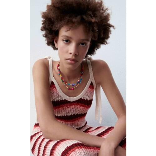 Multicolor Cute Resin Flower Imitation Pearl Choker Necklace for Women 2021 Summer Beads Necklace Bohemian Jewelry Female Collar