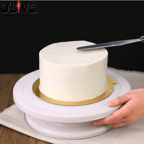 28 CM Plastic Cake Decorating Table Anti-skid Cake Turntable Rotating Cake Stand Decoration Swivel Table Baking Tools