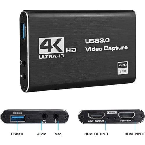 Audio Video Capture Card 4K HDMI To USB 3.0 Capture Devices For PS4 Xbox Nintendo Switch 1080P 720P HDMI