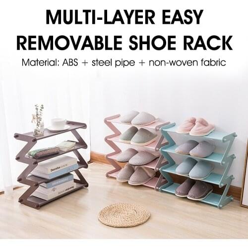 Shoes Rack Multifunctional Multi-layer Stainless Steel Decorative Shelf Plant Books Sundries Storage Dorm Room Stand Organizer