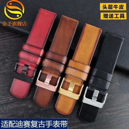 Retro Cowhide Watch Strap Mens for DIESEL Z4318 Dz7395 Dz1657 Dz7936 Watch Band Leather Bracelet 22 24mm WatchBands