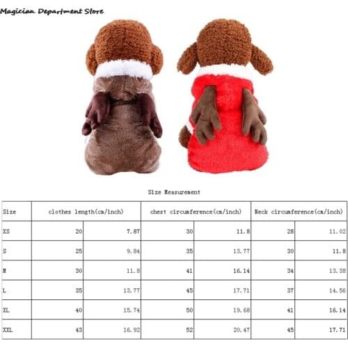 Christmas Elk Coat Pet Dog Cat Winter Warm Clothing Puppy Hoodies Jacket Little Pet Plush Coat Kitten Christmas Decoration Cloth