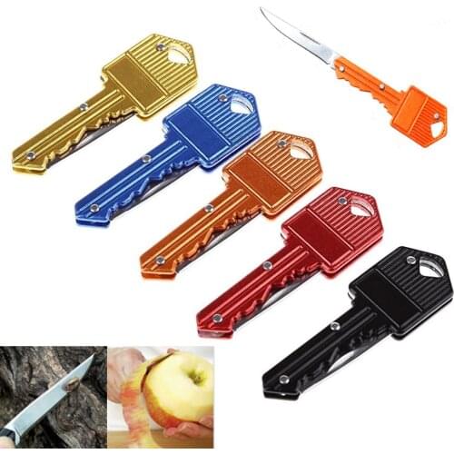 Mini Key Knife Keyring Fold Pocket Pare Fruit Blade Box Package Letter Open peel Cut Camp Peeler Outdoor Survive Opener gadget