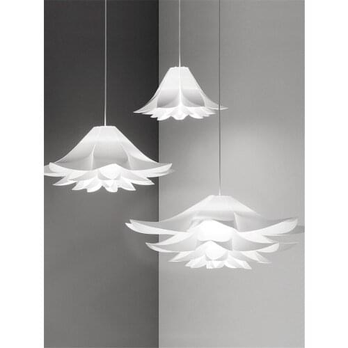 Modern Nordic PP Lily Pendant Lights Dining Room Living Room Bar Art Deco Restaurant Hanging Lamps E27 Lotus Assembly Lighting