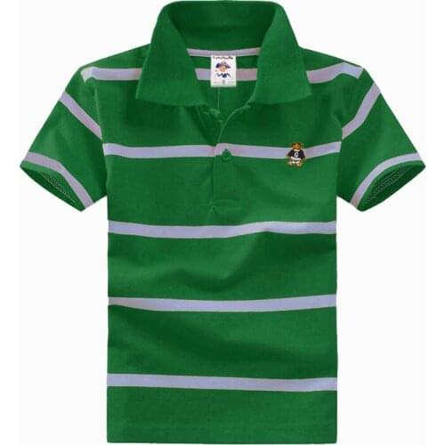 Variety of high quality boys short sleeves lapel and sleeveless round neck cotton striped childrens T-shirt 3-12 years old