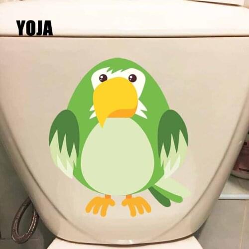 YOJA 21.2X23.7CM Mural Bedroom Home Decor Art Wall Sticker Toilet Decal Funny Cartoon Parrot T5-0734