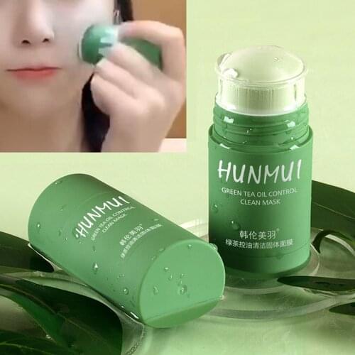 Green Tea Solid Mud Film Stick Oil Control Cleans Pores Natural Mask Skin Care