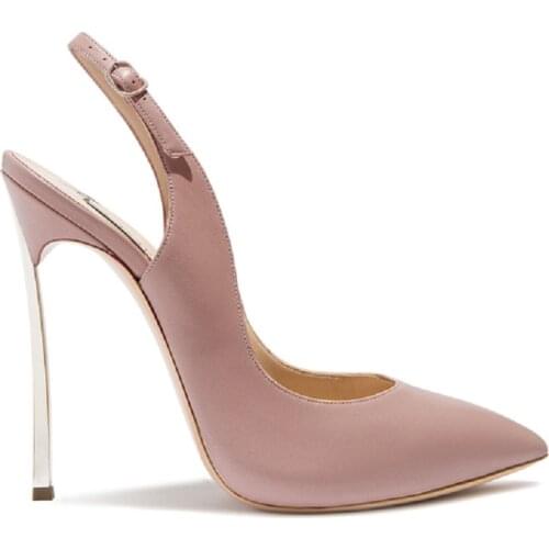 2021spring and summer new patent leather pointed toe stilettos sexy Baotou womens sandals large size banquet dress wedding shoe