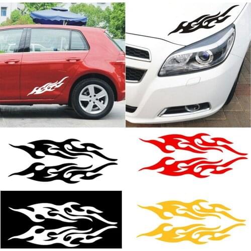1 Pair Fire Flame Car Window Body Bumper Motorcycle Laptop Decal Sticker Decor Vinyl Decal Accessories