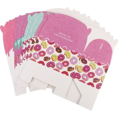 12Pcs Donuts Gift Box Paper Treat Box Creative Candy Box Party Supplies