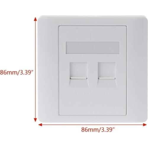 2 Ports CAT5 RJ45 Network Wall Plate With Female To Female Connector 62KC